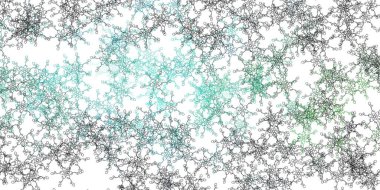 Açık mavi, dairesel yay ile yeşil vektör arkaplan. Renkli çizimler, kıvrımlardan oluşur. Kullanıcı Arayüzü tasarımınız için şablon.