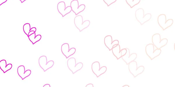 Tatlı Kalpli Açık Pembe Vektör Arkaplanı Romantik Bir Şekilde Renkli — Stok Vektör