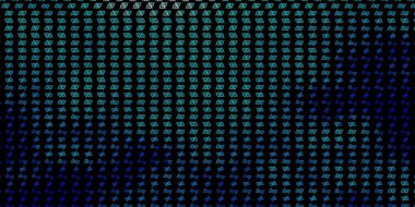 Esrarengiz sembollü koyu mavi vektör arkaplanı. Sihirli ruhani güç işaretleri olan bir ilüzyon. Gizemli, mistik tasarımlar için arkaplan.