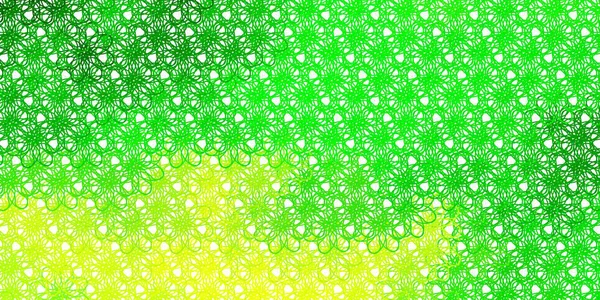Light Green Yellow Vector Texture Wry Lines Абстрактная Иллюстрация Градиентными — стоковый вектор