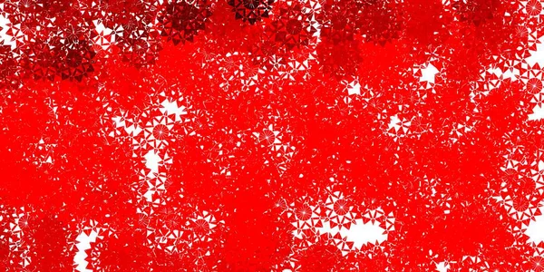 Güzel kar taneleri olan açık kırmızı vektör düzeni. Buz ve karlı akıllı geometrik soyut çizim. Yeni yıl tasarımı için poster ve afiş.