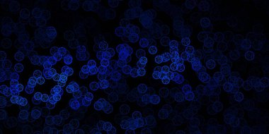 Sihirli elementlerle koyu mavi vektör deseni. Sihirli ruhani güç işaretleri olan bir ilüzyon. Doğaüstü tasvirler için basit tasarım.