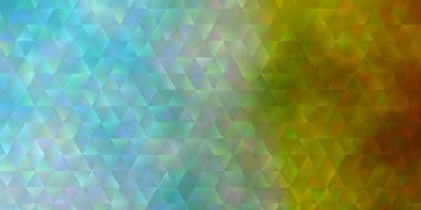 Açık mavi, sarı vektör desenli ve çokgen. Soyut arkaplanda renkli eğimli üçgenler. Posterler ve afişler için en iyi tasarım.