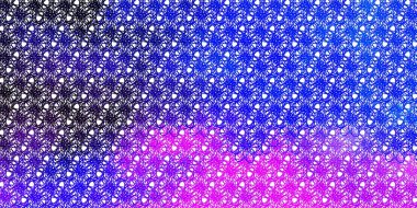 Açık Pembe, eğri çizgileri olan mavi vektör arkaplan. Soyut ve eğri çizgilerle renkli çizimler. Reklamlar ve reklamlar için desen.