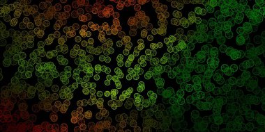 Koyu yeşil, sarı vektör desenli sihirli elementler. Cadılık formlarıyla soyut tarzda geçmişe dönük tasarım. Okült tasarımın için basit bir temel.