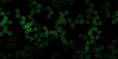 Din sembollü koyu yeşil, sarı vektör dokusu. Gotik eğilimli soyut illüstrasyon. Doğaüstü tasvirler için basit tasarım.