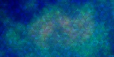 Işık Mavisi vektör şablonu, çizgiler, üçgenler. Renkli üçgenlerle soyut çizimler yaparak. Duvar kağıtları için şablon.