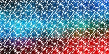 Açık mavi, dairesel yay ile kırmızı vektör arkaplan. Soyut ve eğri çizgilerle renkli çizimler. Reklamınız, posteriniz, afişiniz için en iyi tasarım.