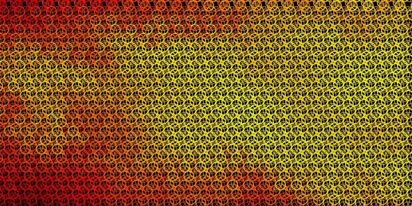 Esrarengiz sembollü koyu sarı vektör arkaplan. Gradyan simya şekilli renkli bir illüstrasyon. Doğaüstü tasvirler için basit tasarım.