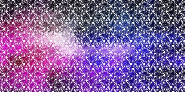 Açık Pembe, eğri çizgileri olan mavi vektör arkaplan. Renkli çizgilerle dairesel çizimler. Posterleriniz ve afişleriniz için en iyi tasarım.