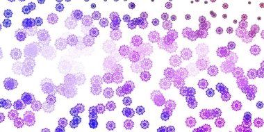 Hafif Mor vektör arka planı ve Noel kar taneleri. Dekoratif Noel tarzında renkli kar unsurları. Yeni yıl arkaplanı.