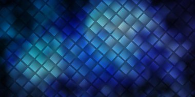 Dikdörtgenli koyu mavi vektör arkaplan. Renkli dikdörtgenlerle soyut gradyan çizimi. İş broşürleri, broşürler için desen