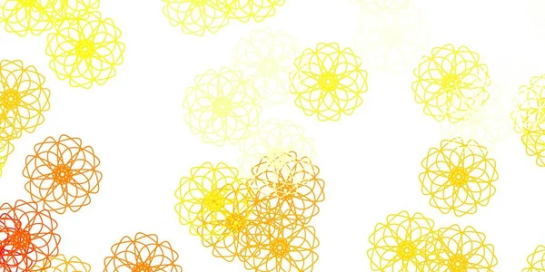 Açık Kırmızı, çiçekli doğal sarı vektör düzeni. Basit arka planda rengarenk soyut çiçekler. Bahar partileri için renkli desen.