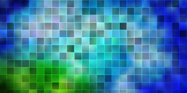 Açık mavi, dikdörtgenli yeşil vektör şablonu. Dikdörtgen şekilli yeni soyut illüstrasyon. Web siteleri, iniş sayfaları için desen.