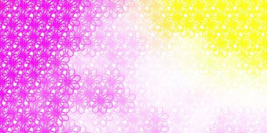 Açık pembe, kıvrımlı sarı vektör dokusu. Eğimli dairesel kavisli parlak bir illüstrasyon. Kullanıcı Arayüzü tasarımınız için şablon.