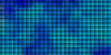 Açık mavi vektör deseni kare biçiminde. Gradyan dikdörtgenleri ve kareleri olan renkli çizimler. Reklamlar ve reklamlar için desen.