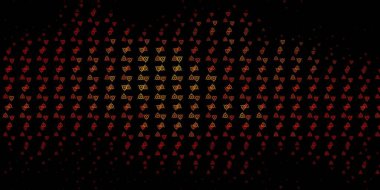 Sihirli elementlerle koyu turuncu vektör deseni. Gotik eğilimli soyut illüstrasyon. Gizemli, mistik tasarımlar için arkaplan.