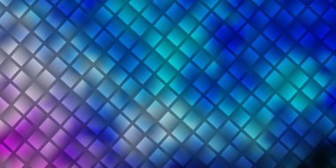 Açık mavi, kare şeklinde yeşil vektör deseni. Gradyan dikdörtgenleri ve kareleri olan renkli çizimler. İş broşürleri, broşürler için desen