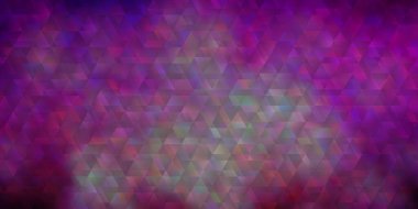 Koyu mor, pembe vektör desenli çizgiler, üçgenler. Soyut tarzda akıllı tasarım ve eğimli üçgenler. Broşürler, broşürler için desen