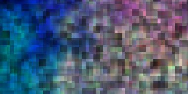 Açık pembe, dikdörtgen biçiminde mavi vektör dokusu. Gradyan dikdörtgenleri ve kareleri olan renkli çizimler. İş broşürleri, broşürler için desen