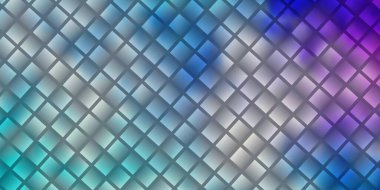 Açık pembe, kare şeklinde mavi vektör deseni. Soyut tarzda dikdörtgenleri olan modern tasarım. Cep telefonları için şablon.