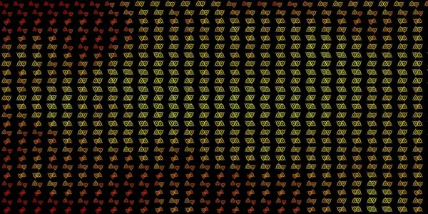 Esrarengiz işaretli koyu sarı vektör şablonu. Sihirli ruhani güç işaretleri olan bir ilüzyon. Doğaüstü tasvirler için basit tasarım.