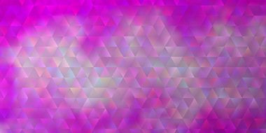 Açık pembe vektör arkaplanı, çizgiler, üçgenler. Renkli üçgenli modern soyut illüstrasyon. Reklamlar için desen.