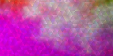 Açık pembe, üçgen şekilli yeşil vektör dokusu. Doğa tarzında üçgenleri olan güzel bir çizim. Reklamlar için desen.