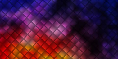 Açık pembe, kare şeklinde sarı vektör deseni. Renkli dikdörtgenlerle soyut gradyan çizimi. İş tanıtımınız için tasarım.