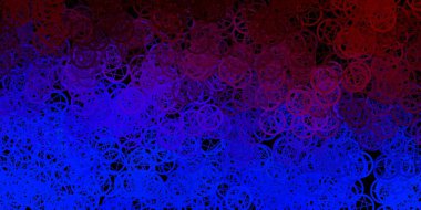 Koyu mavi, gizli sembollü kırmızı vektör arkaplan. Renkli mistik semboller. Antik tarzda bir eğilim var. Okült tasarımın için basit bir temel.