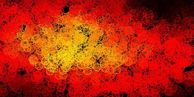 Esrarengiz işaretli koyu kırmızı, sarı vektör şablonu. Sihirli ruhani güç işaretleri olan bir ilüzyon. Okült tasarımın için basit bir temel.