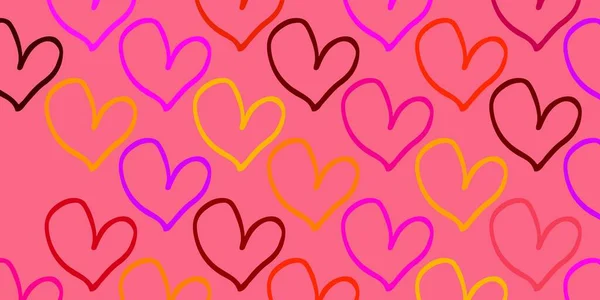 Свет Многоцветный Векторный Узор Цветными Сердцами Иллюстрация Сердечными Мыслями День — стоковый вектор