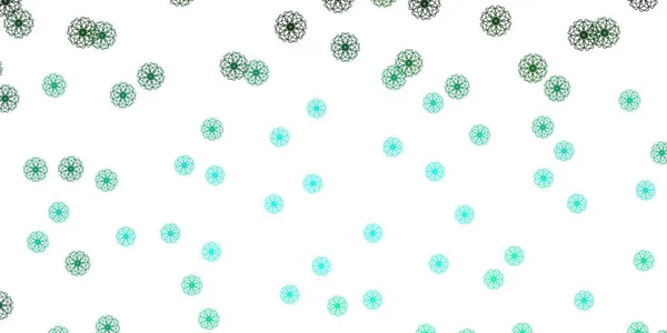 Світло Зелений Вектор Каракулі Текстури Квітами Проста Кольорова Ілюстрація Абстрактними — стоковий вектор