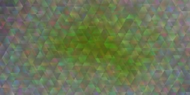 Çizgileri ve üçgenleri olan açık yeşil vektör dokusu. Renkli üçgenlerle soyut çizimler yaparak. Broşürler, broşürler için desen