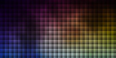 Koyu mavi, dikdörtgenli sarı vektör arkaplan. Soyut arkaplanda renkli gradyan olan dikdörtgenler. Web siteleri, iniş sayfaları için desen.