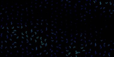 Esrarengiz sembollü koyu mavi vektör arkaplan. Gradyan simya şekilli renkli bir illüstrasyon. Gizemli, mistik tasarımlar için arkaplan.