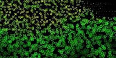 Koyu yeşil, sarı vektör arkaplan ve gizemli semboller. Gradyan simya şekilli renkli bir illüstrasyon. Gizemli, mistik tasarımlar için arkaplan.