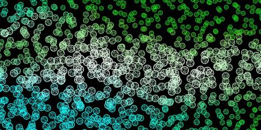 Esrarengiz sembollü koyu yeşil vektör arkaplanı. Sihirli ruhani güç işaretleri olan bir ilüzyon. Doğaüstü tasvirler için basit tasarım.