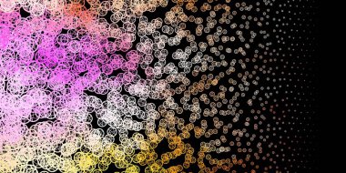 Koyu pembe, sarı vektör desenli, sihirli elementli. Renkli mistik semboller. Antik tarzda bir eğilim var. Doğaüstü tasvirler için basit tasarım.