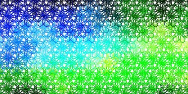 Açık mavi, kıvrımlı yeşil vektör dokusu. Bükülmüş çizgileri olan yepyeni renkli bir çizim. Cep telefonları için şablon.