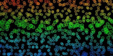 Koyu mavi, dini sembollü sarı vektör dokusu. Renkli mistik semboller. Antik tarzda bir eğilim var. Okült tasarımın için basit bir temel.