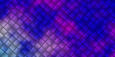 Açık pembe, kare şeklinde mavi vektör deseni. Soyut arkaplanda renkli gradyan olan dikdörtgenler. İş tanıtımınız için tasarım.