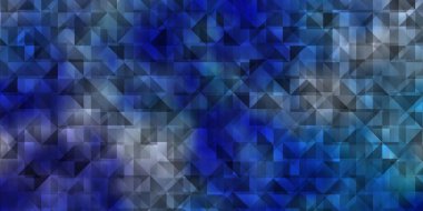 Üçgenli hafif BLUE vektör arkaplanı. Soyut arkaplanda renkli eğimli üçgenler. Broşürler, broşürler için desen