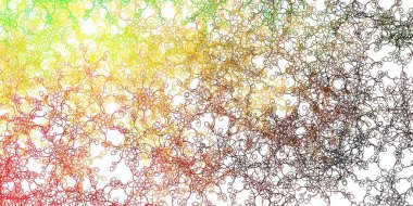 Açık yeşil, wry çizgileri olan sarı vektör düzeni. Eğri çizgileri olan renkli çizimler. Reklamlar ve reklamlar için desen.