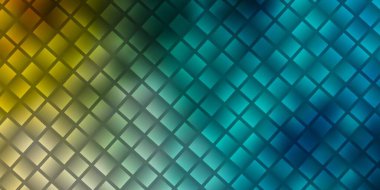 Açık mavi, dikdörtgenli sarı vektör arkaplan. Gradyan dikdörtgenleri olan bir resim. İş broşürleri, broşürler için desen