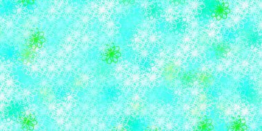 Açık mavi, kıvrımlı çizgileri olan yeşil vektör deseni. Çizgili soyut gradyan çizimi. Web siteleri, iniş sayfaları için desen.