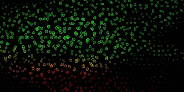 Темний Зелений Червоний Векторний Візерунок Магічними Елементами Приклад Магічними Ознаками — стоковий вектор