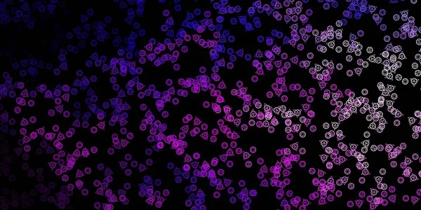 Темно Фіолетовий Рожевий Векторний Шаблон Езотеричними Знаками Ретро Дизайн Абстрактному — стоковий вектор