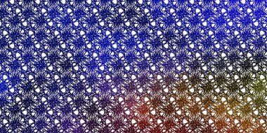 Açık mavi, kıvrımlı sarı vektör dokusu. Eğri çizgileri olan renkli çizimler. Kullanıcı Arayüzü tasarımınız için şablon.