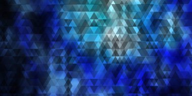 Çizgileri ve üçgenleri olan açık mavi vektör deseni. Basit bir şekilde üçgenli renkli bir çizim. Reklamlar için desen.